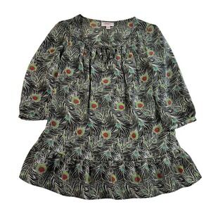 Y2K Liberty of London XS Isis Floral Feather Tunic‎ Top Peasant Blouse Target